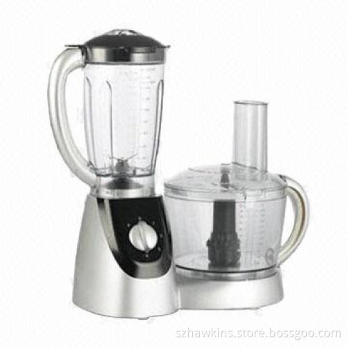 Food Processor with Safety Locking System and 1.8L Plastic Blender Jar
